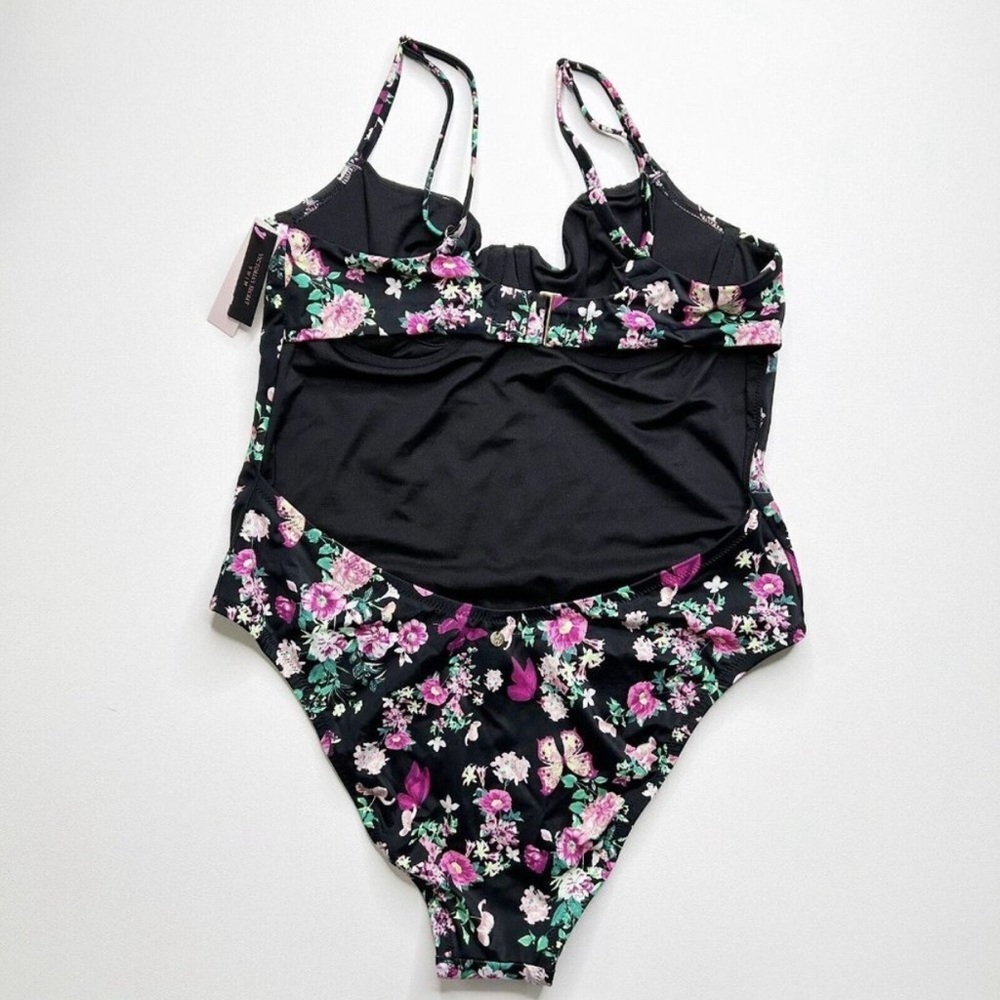 Victoria's Secret Black Floral Swimsuit - Picture 5 of 7
